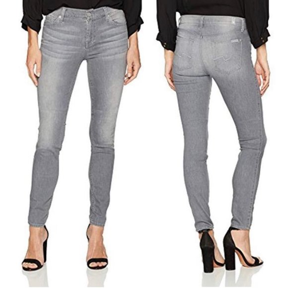 7FAM Gwenevere Skinny Stretch Grey Ankle Jeans - Picture 11 of 11
